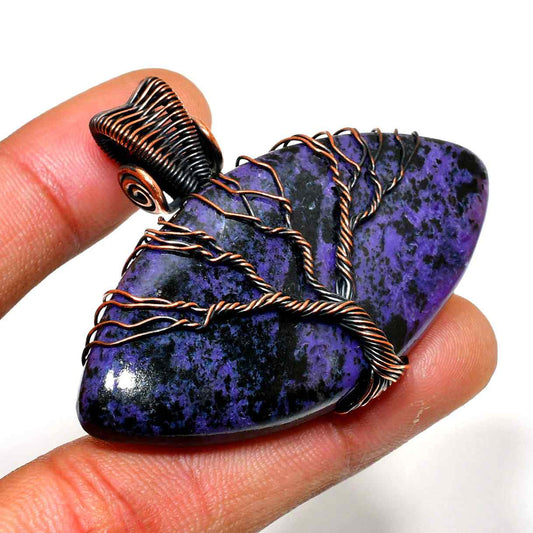 Selene’s Harmony – Amethyst Copper Pendant