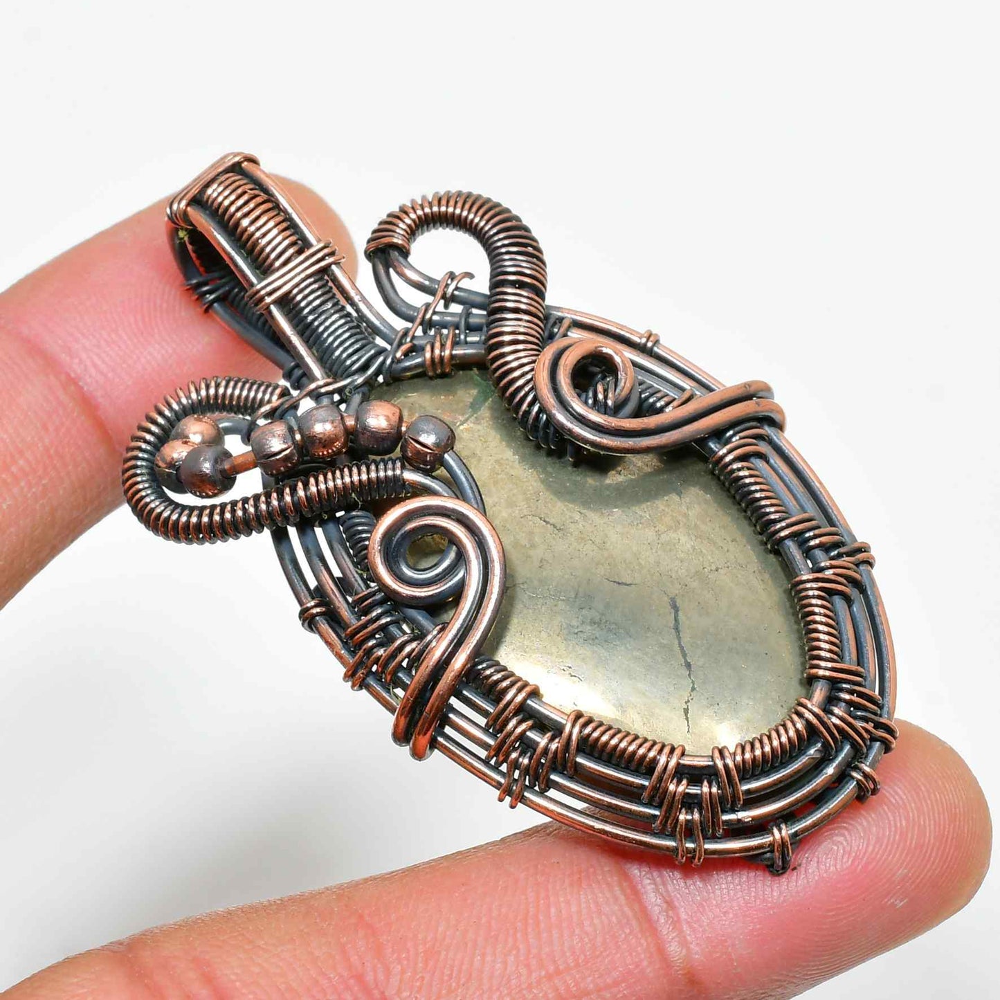 Luna’s Veil – Amethyst Copper Pendant