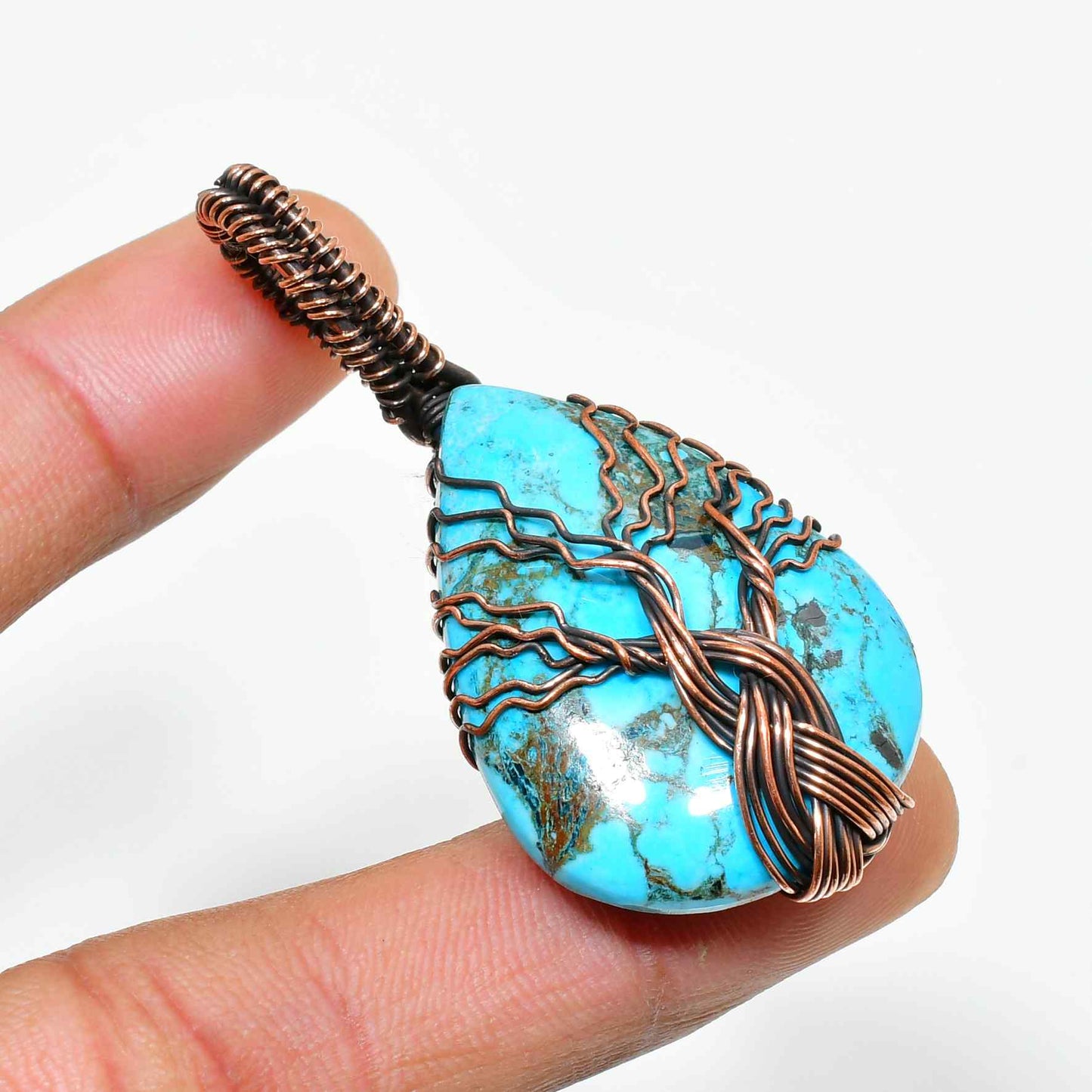 Serenity’s Embrace – Turquoise & Copper Pendant
