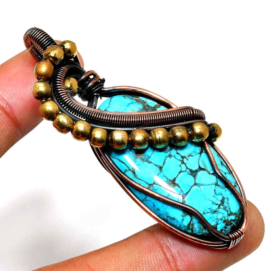 Tranquil Turquoise – Copper Pendant
