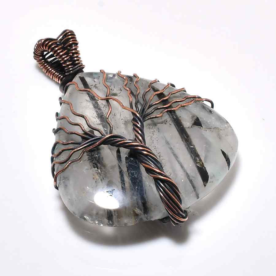 Gaia’s Embrace – Oxidized Copper Quartz Pendant