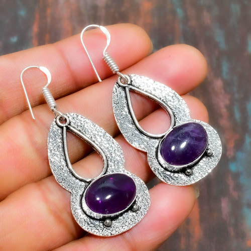 Soul Clarity – Amethyst Silver Earrings