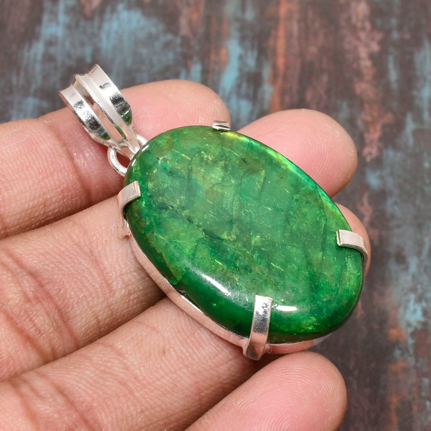 Harmony’s Heart – Green Jade & Sterling Silver Pendant