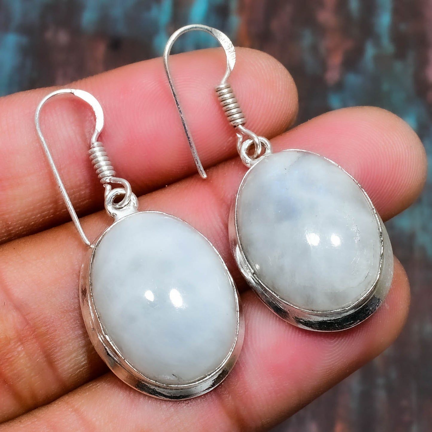 Luna’s Whisper – Sterling Silver Moonstone Earrings