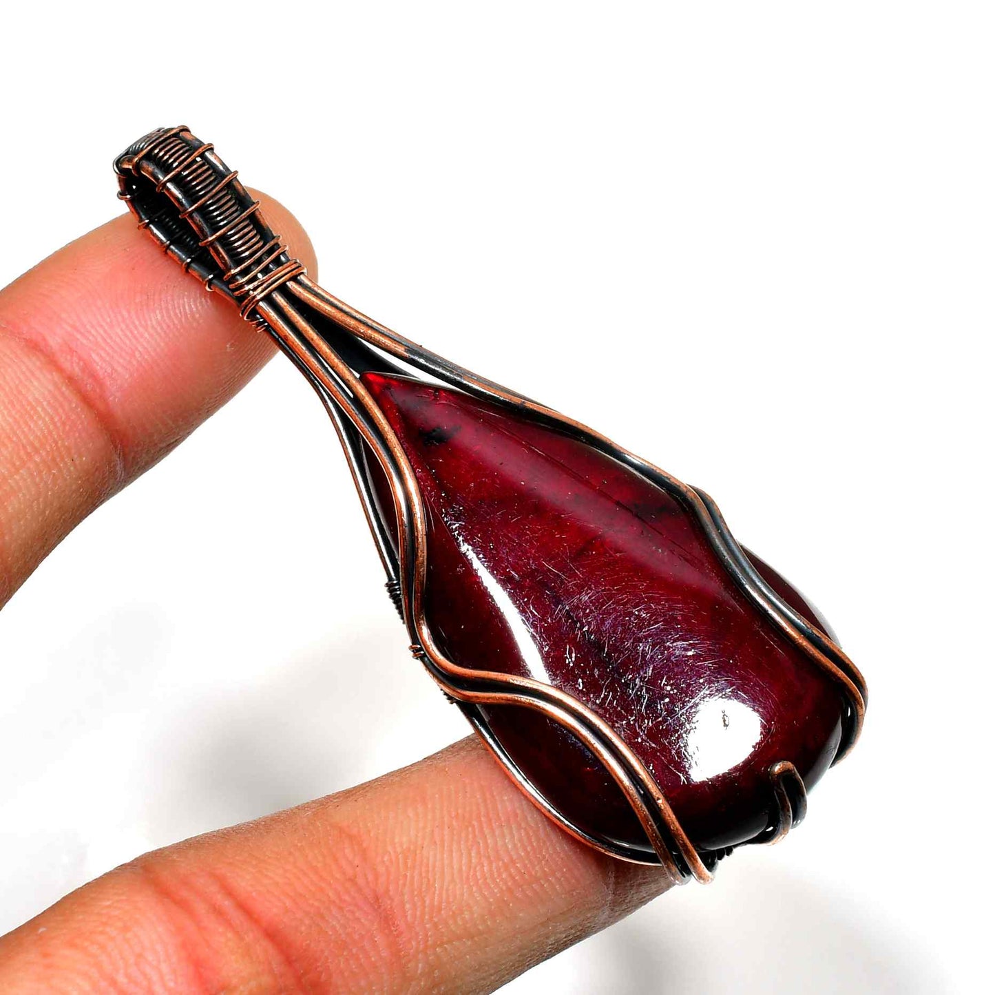 Celestial Whisper – Amethyst Copper Pendant