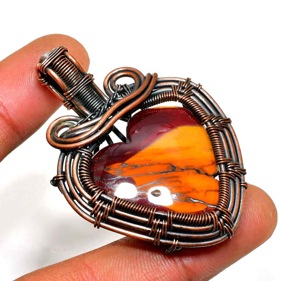 Heart of Harmony – Copper-Wrapped Agate Pendant