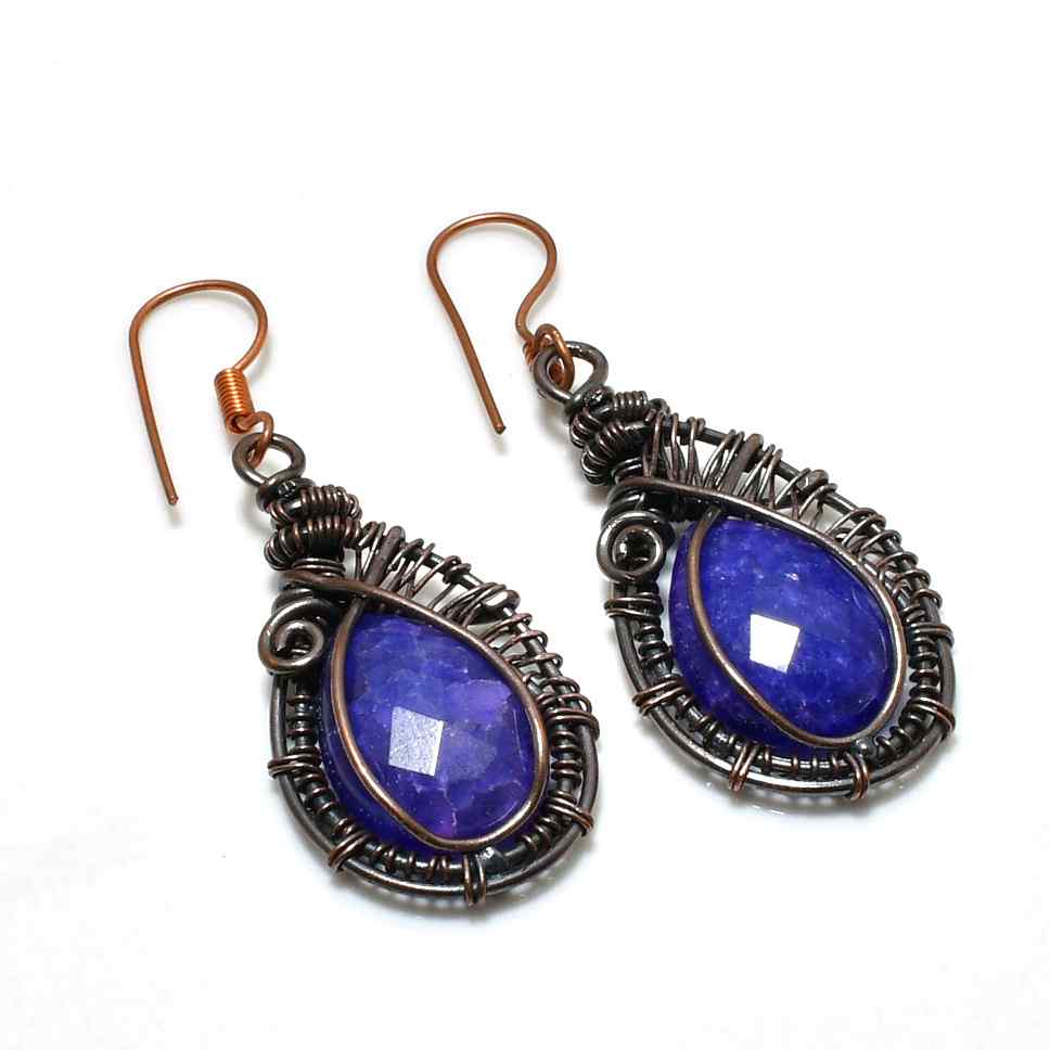Serene Wisdom – Lapis Lazuli Copper Earrings