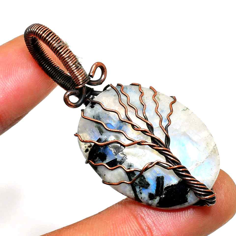 Moonlit Arbor – Tree of Life Moonstone Pendant