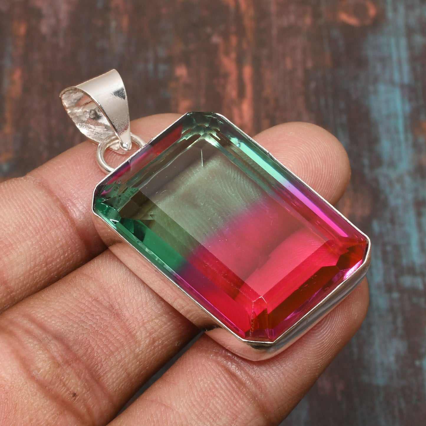 Nature’s Heart – Watermelon Tourmaline Sterling Silver Pendant