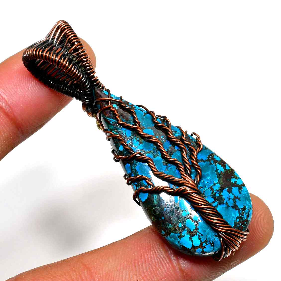 Serenity’s Embrace – Turquoise Copper Pendant