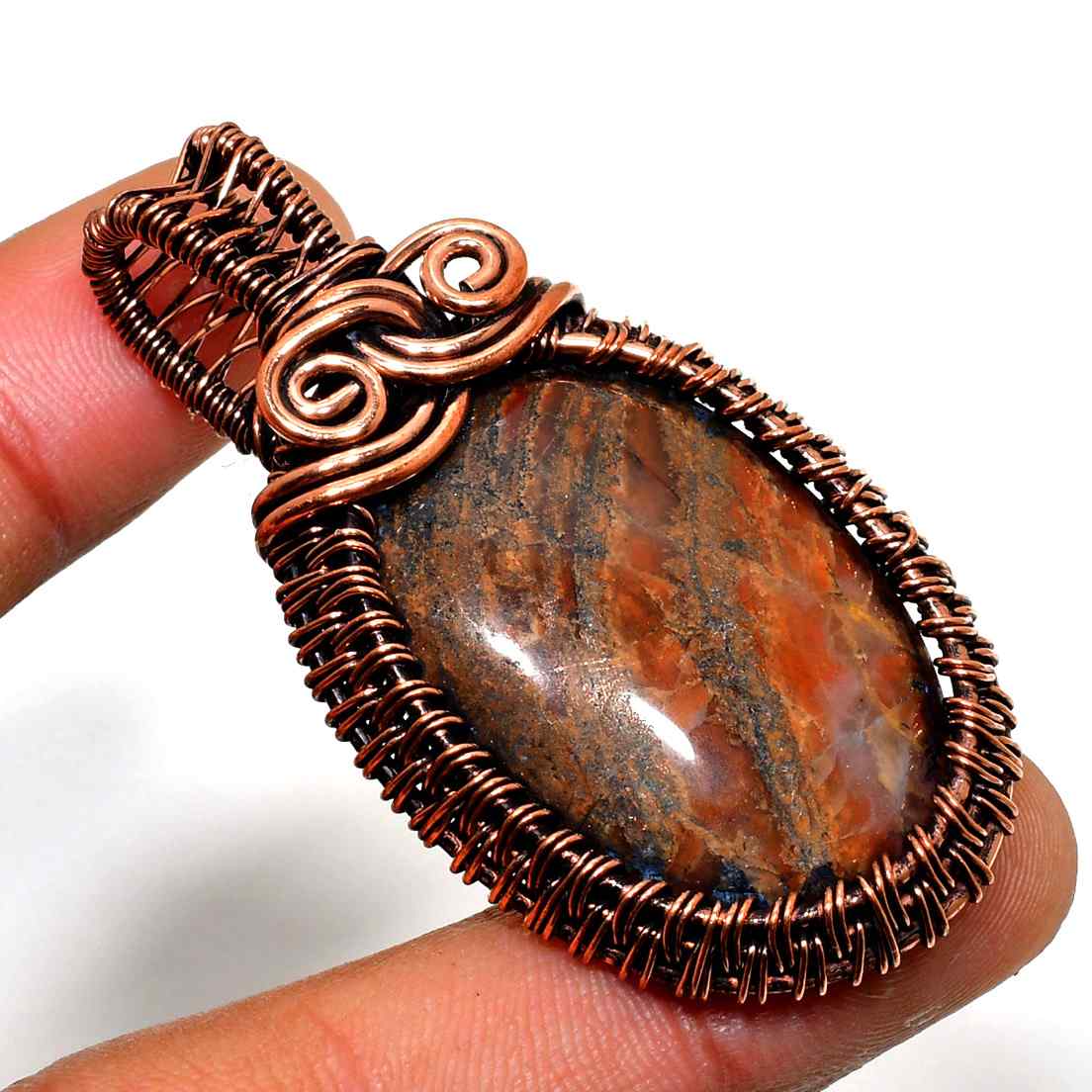 Earth’s Embrace – Jasper Copper Pendant