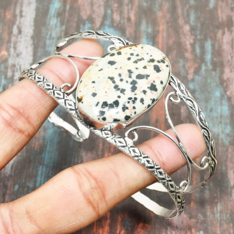 Jasper Joy – Dalmatian Silver Cuff