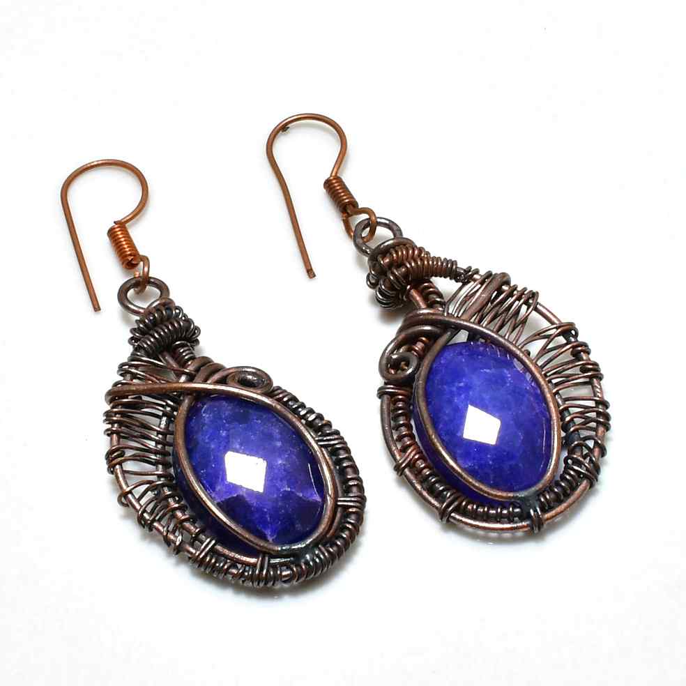 Aura’s Embrace – Amethyst Copper Earrings