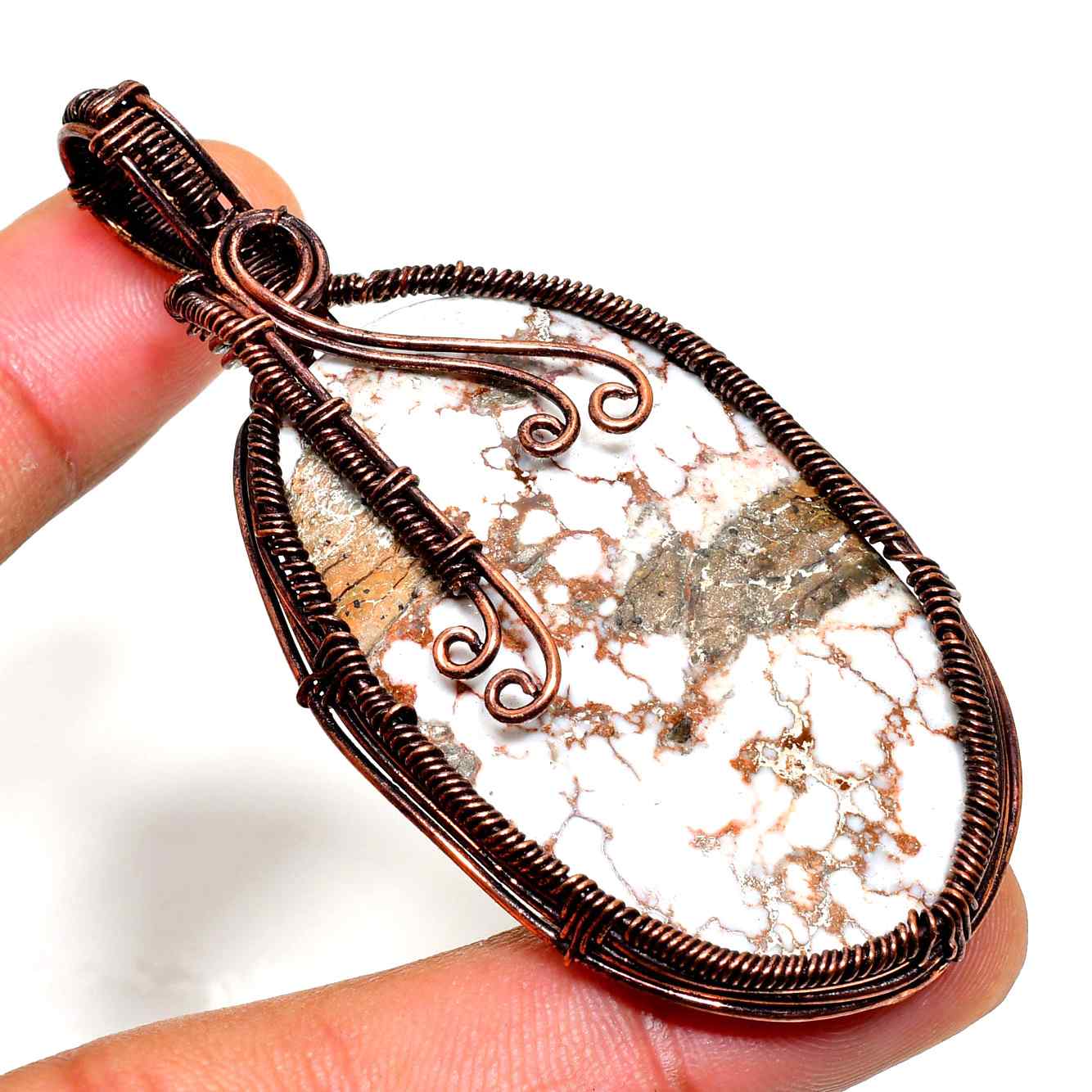 Gaia’s Whisper – Copper-Wrapped Stone Pendant