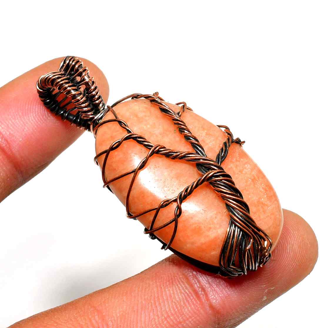 Ember’s Embrace – Sunstone Copper Pendant