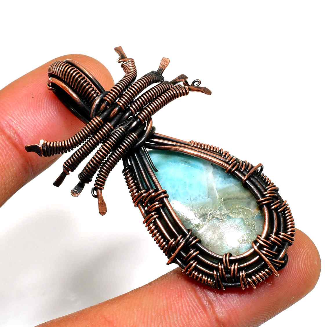 Ezra’s Veil – Oxidized Copper Amethyst Pendant