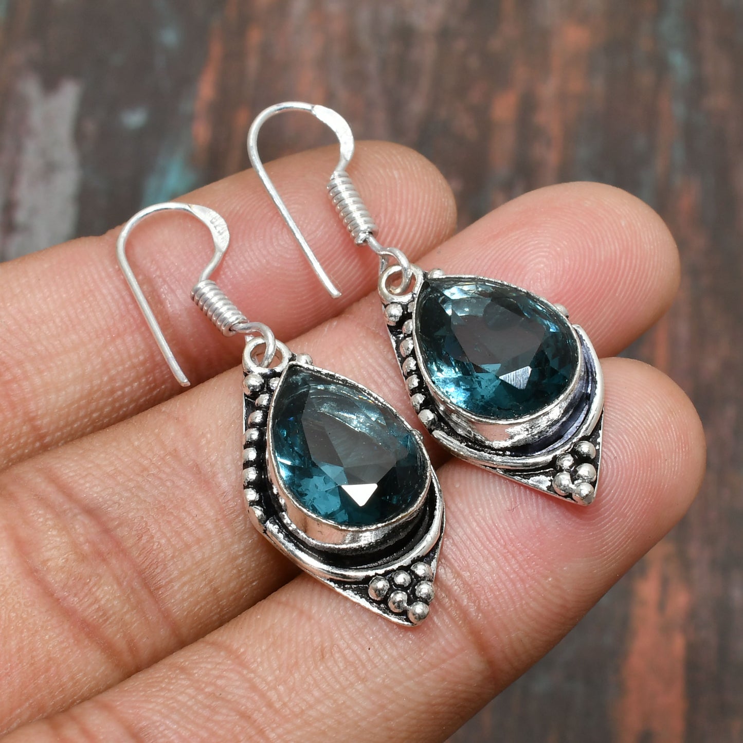 Azure Tranquility – Silver Topaz Teardrop Earrings