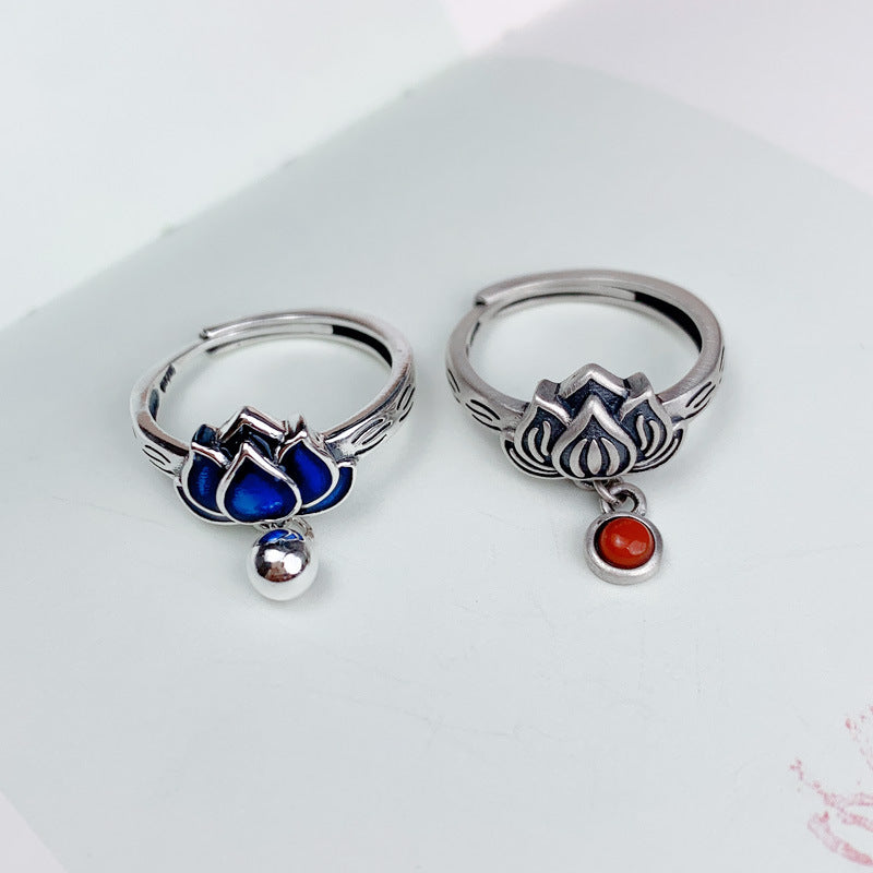 Tassel Lotus Elegance Ring - 925 Sterling Silver