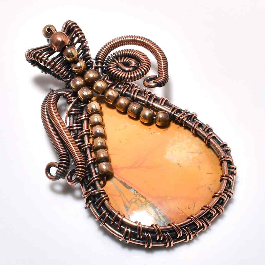 Serenity Coil – Copper & Natural Stone Pendant