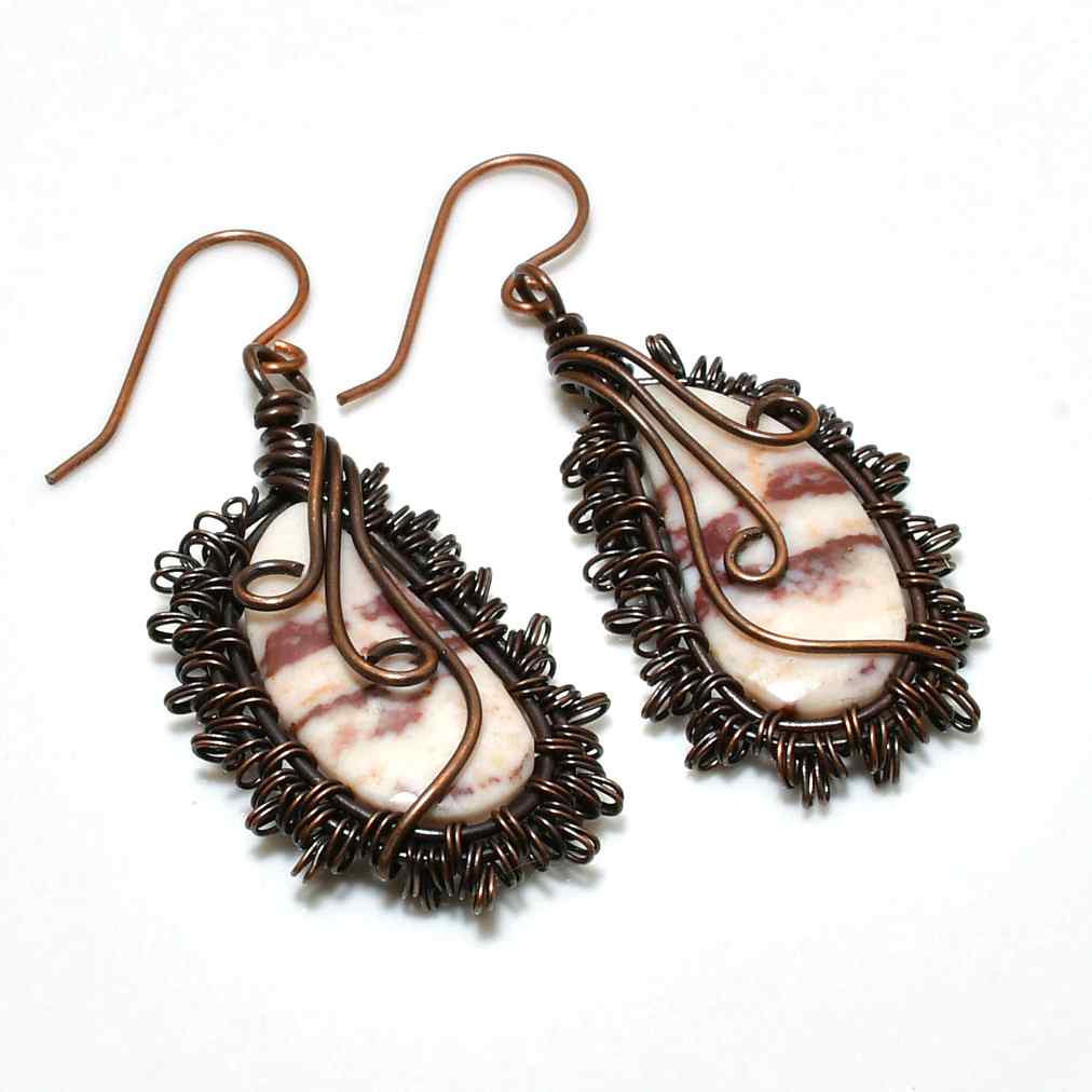 Terra’s Embrace – Oxidized Copper & Natural Stone Earrings