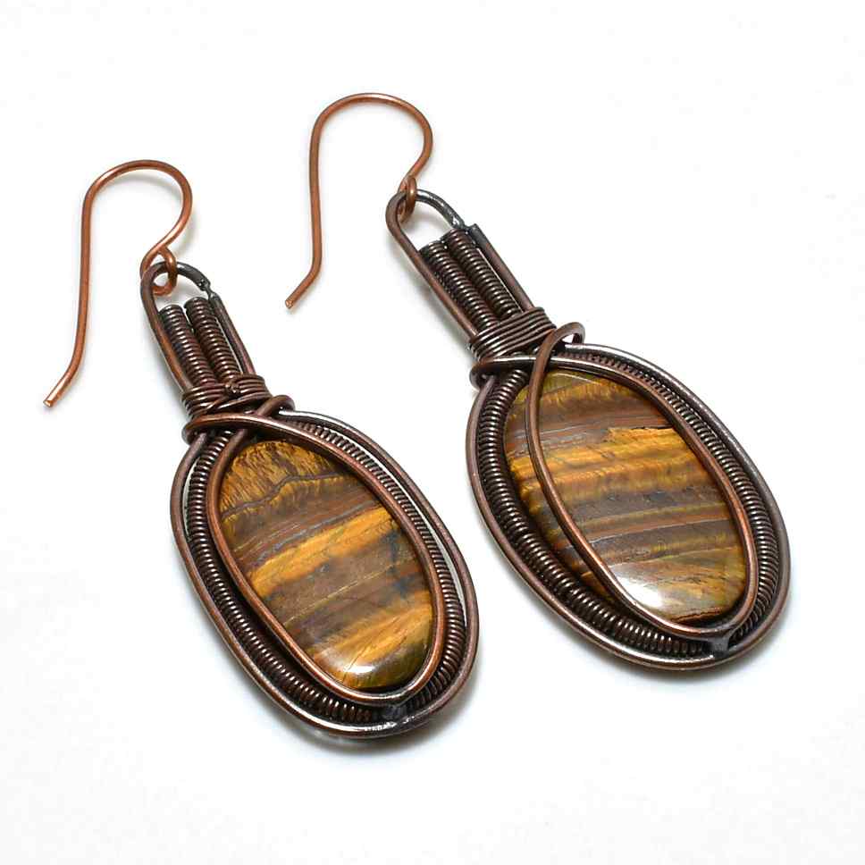 Sands of Strength – Tiger’s Eye Copper Earrings