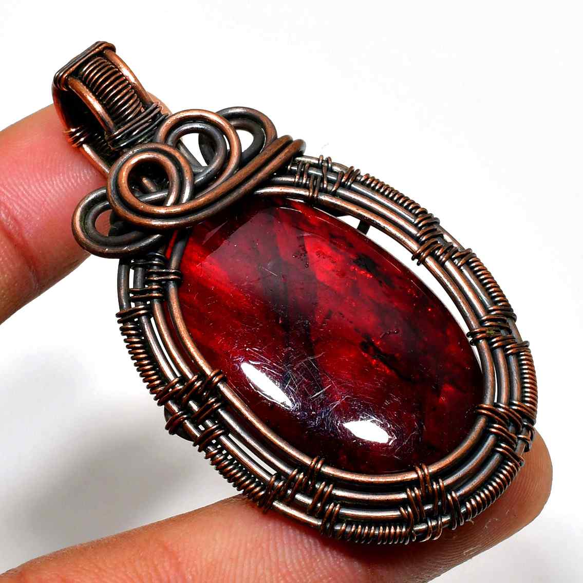 Ember Spirit – Red Jasper Copper Pendant