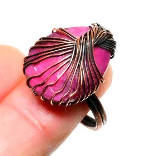 Heart’s Embrace – Pink Tourmaline Copper Ring