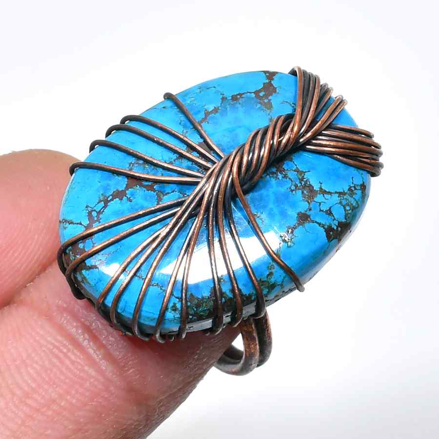 Tranquil Tide – Turquoise Copper Ring