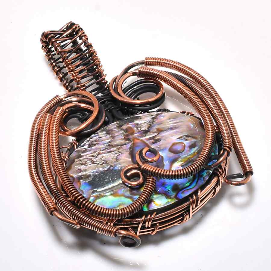 Ember’s Heart – Abalone & Copper Pendant