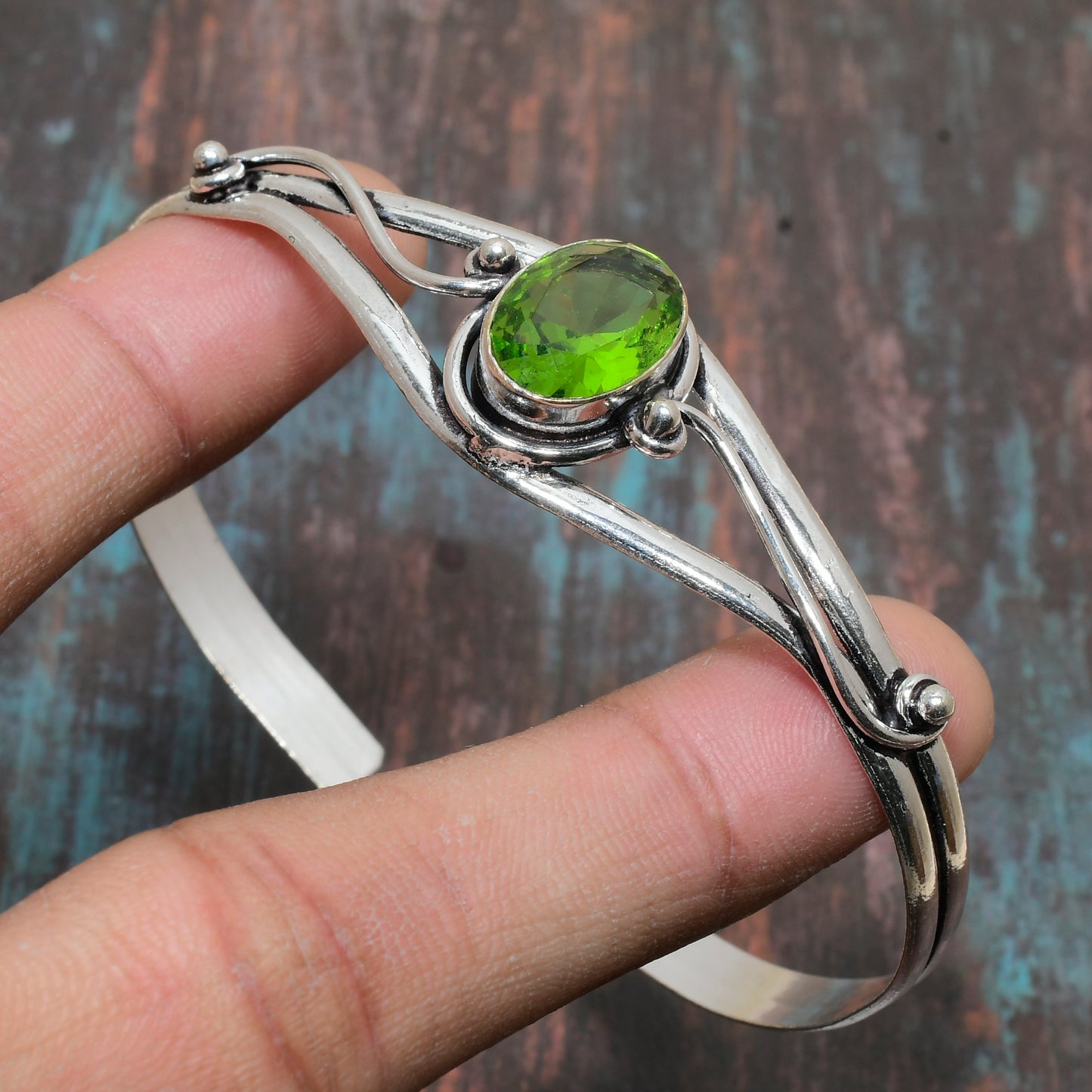 Gaia’s Grace – Sterling Silver Peridot Bracelet