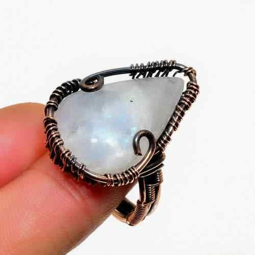 Luna’s Embrace – Moonstone & Antique Brass Pendant