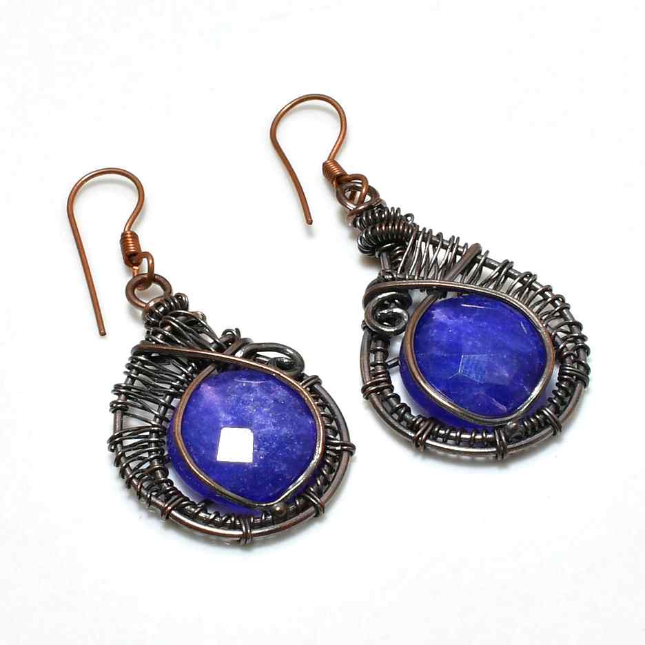 Azure Whisper – Lapis Lazuli Copper Drop Earrings