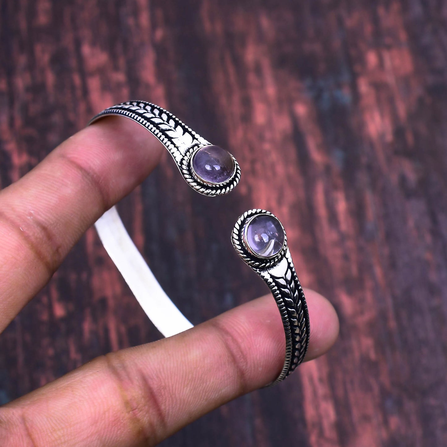 Celeste’s Bloom – Amethyst Blossom Cuff