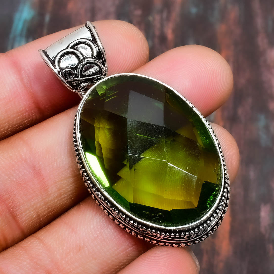 Serenity’s Glow – Natural Topaz & Sterling Silver Pendant