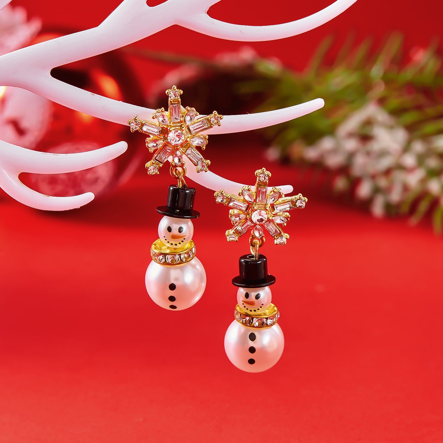 Snowman Pendant Earrings