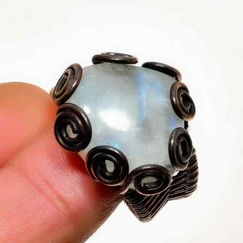 Moonlit Whisper – Copper Moonstone Ring
