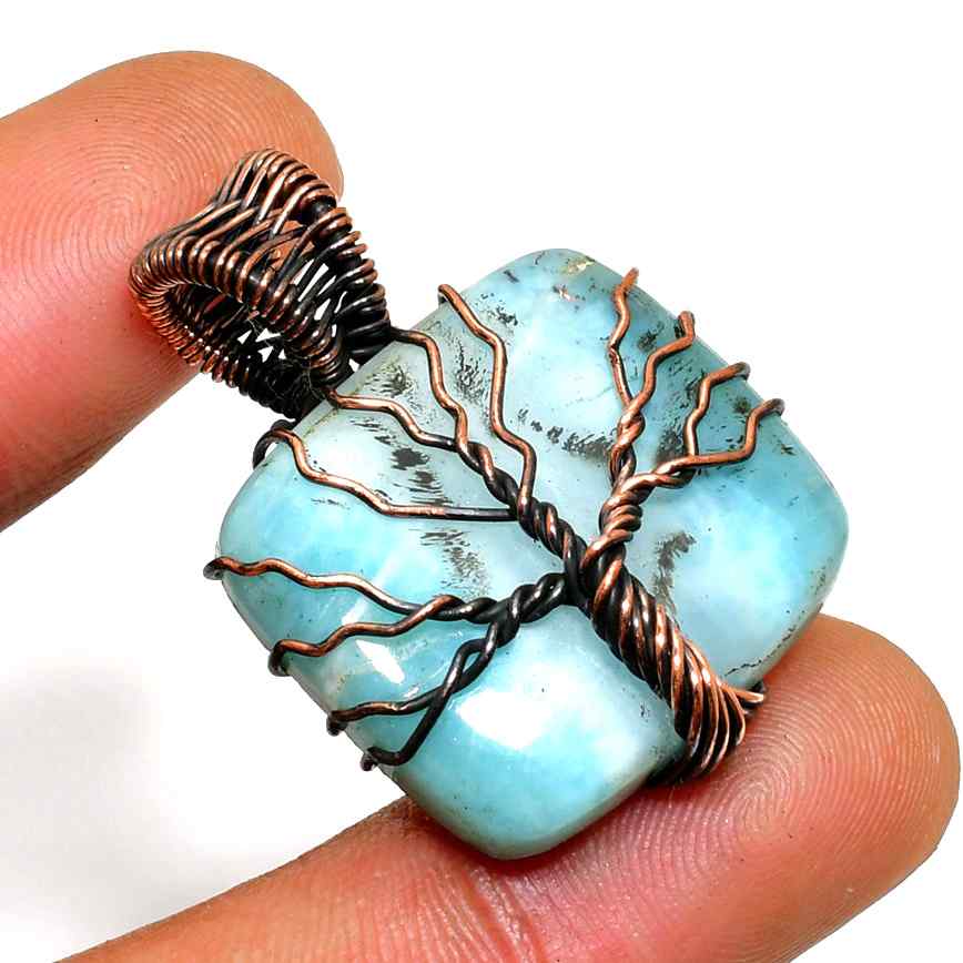 Serenity’s Embrace – Larimar & Mixed Metal Pendant