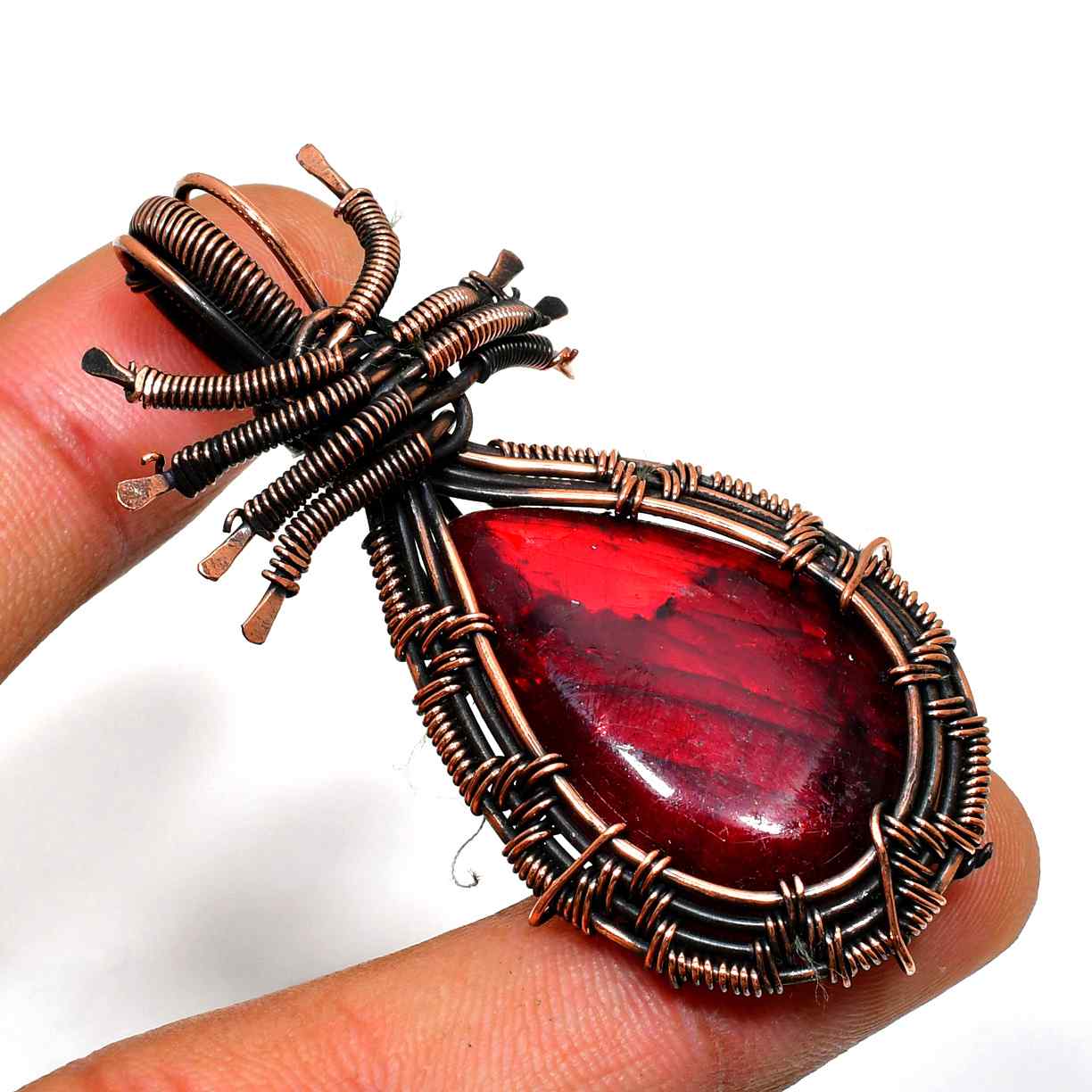 Radiant Heart – Red Jasper Copper Pendant