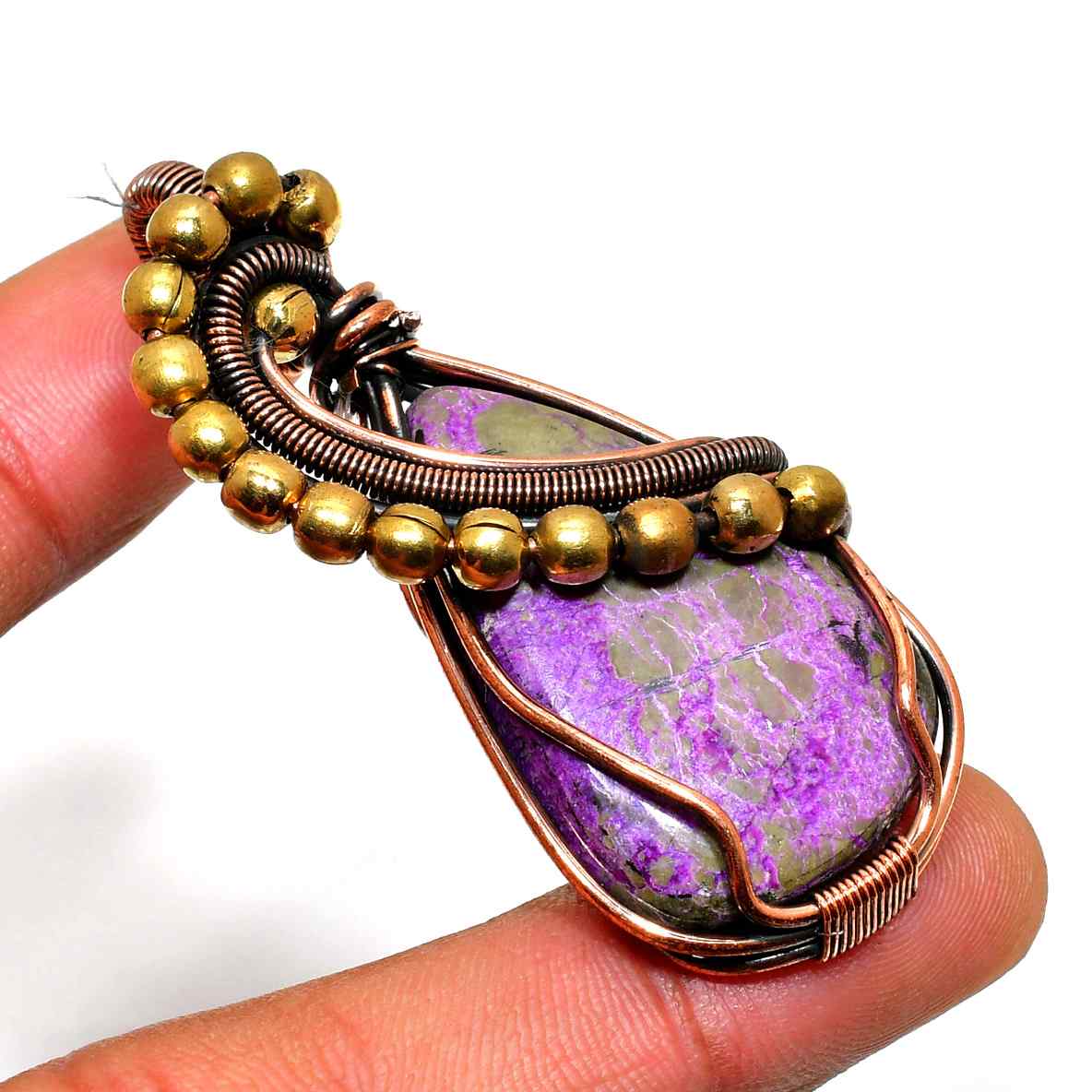 Luna’s Embrace – Amethyst Copper Pendant