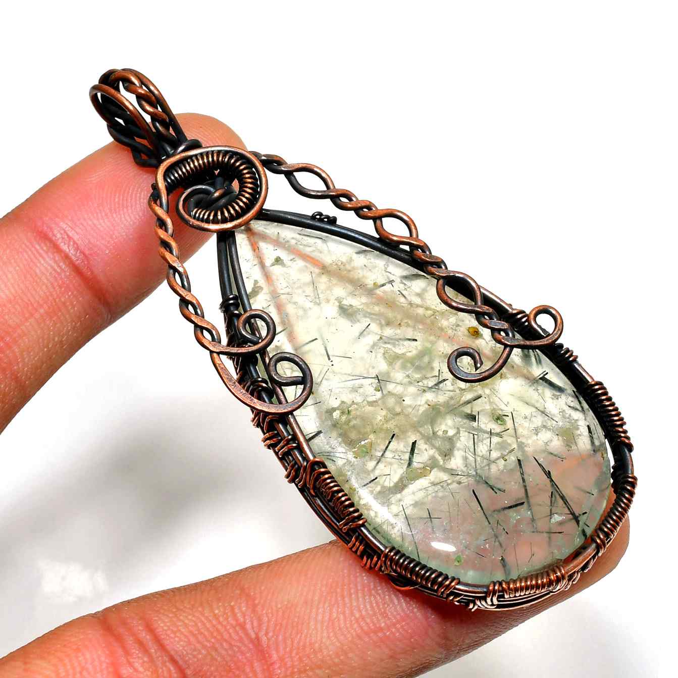 Radiant Spirit – Rutilated Quartz Copper Pendant