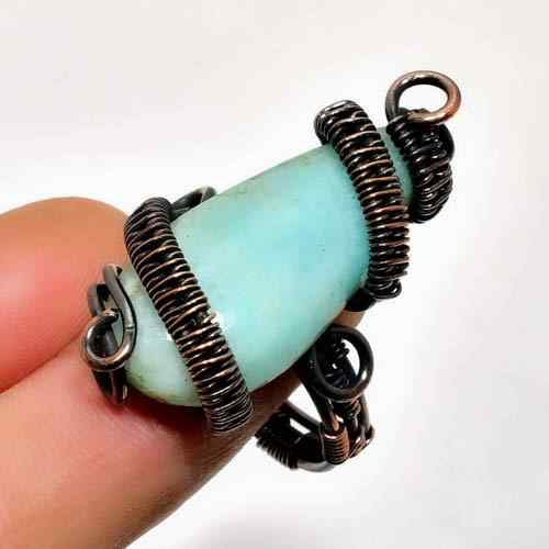 Ocean's Embrace – Amazonite Copper Pendant