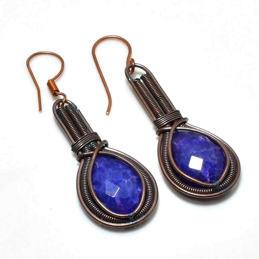 Serenity Spiral – Amethyst & Copper Earrings
