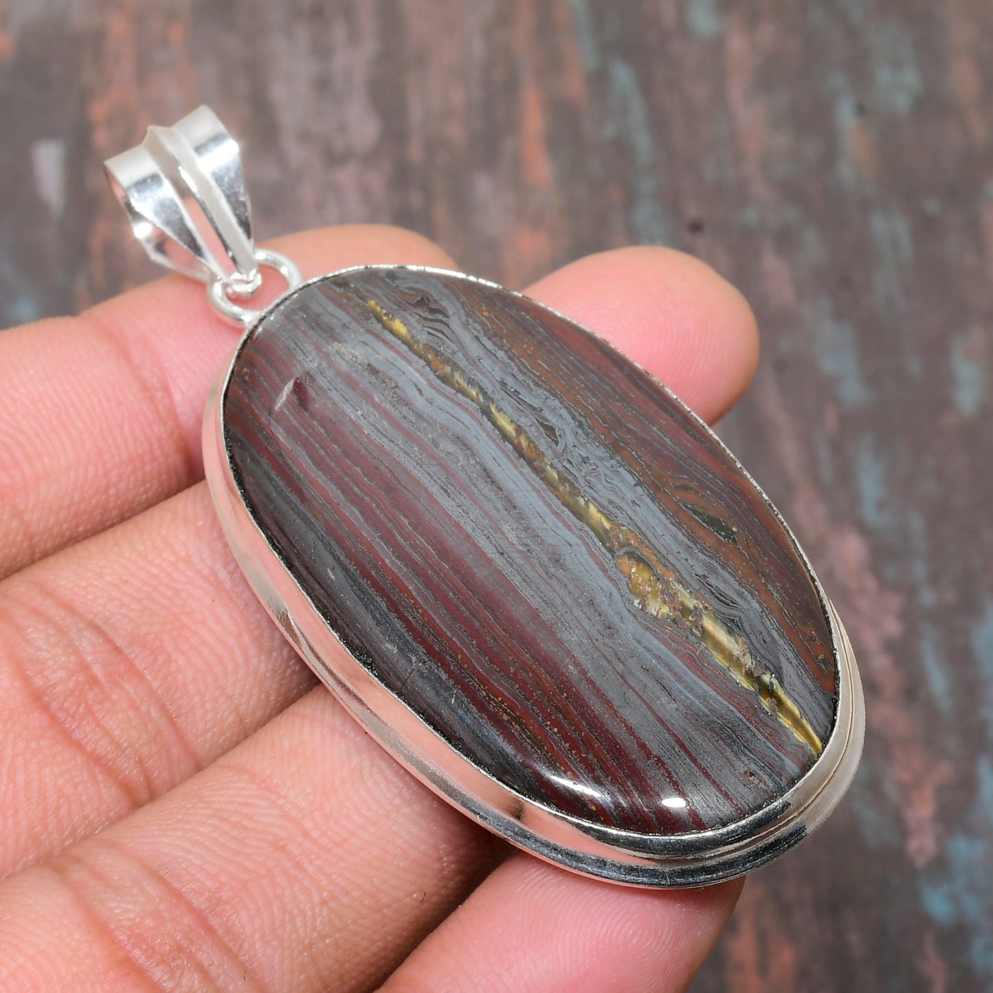 Gaia’s Embrace – Jasper & Sterling Silver Pendant
