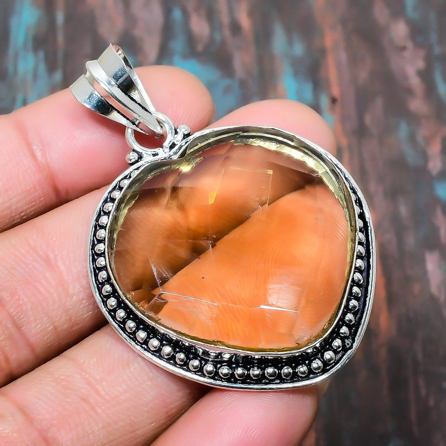 Sunlit Heart – Citrine & Sterling Silver Pendant
