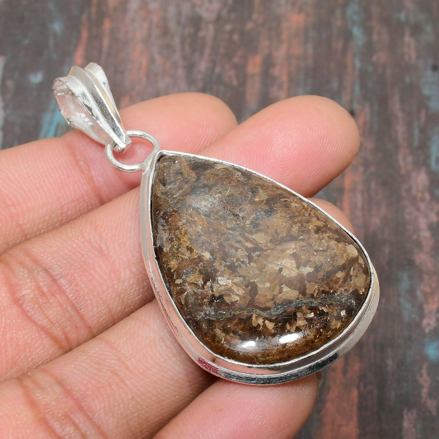 Earth’s Tear – Raw Stone Sterling Silver Pendant