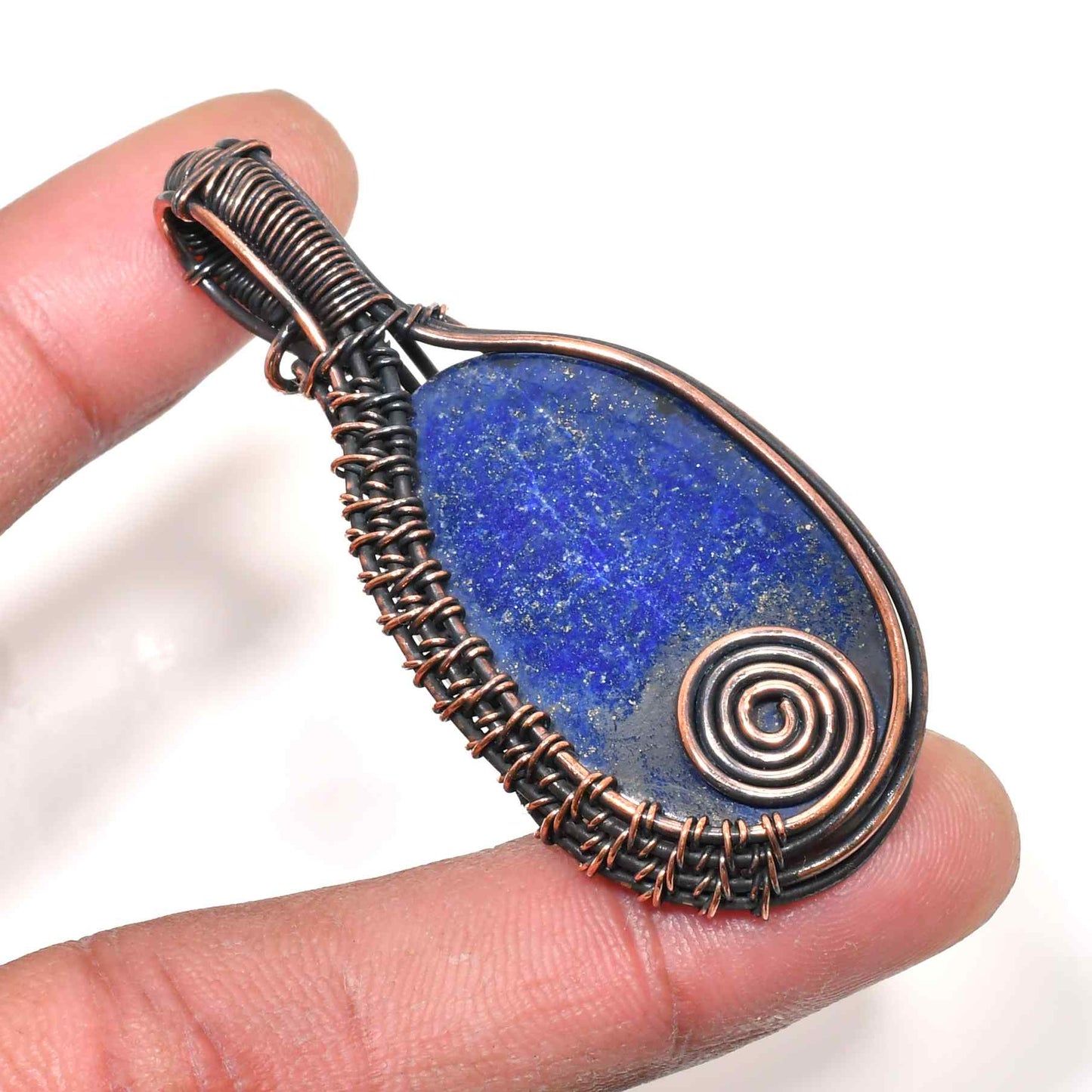 Midnight Harmony – Lapis Lazuli Copper Pendant