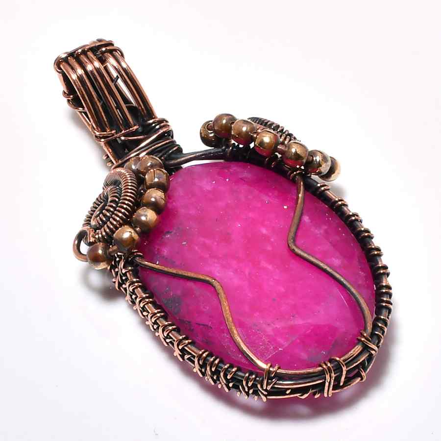 Crimson Embrace – Antique Bronze Ruby Pendant