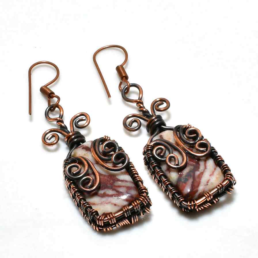 Grounded Grace – Copper-Wrapped Stone Earrings