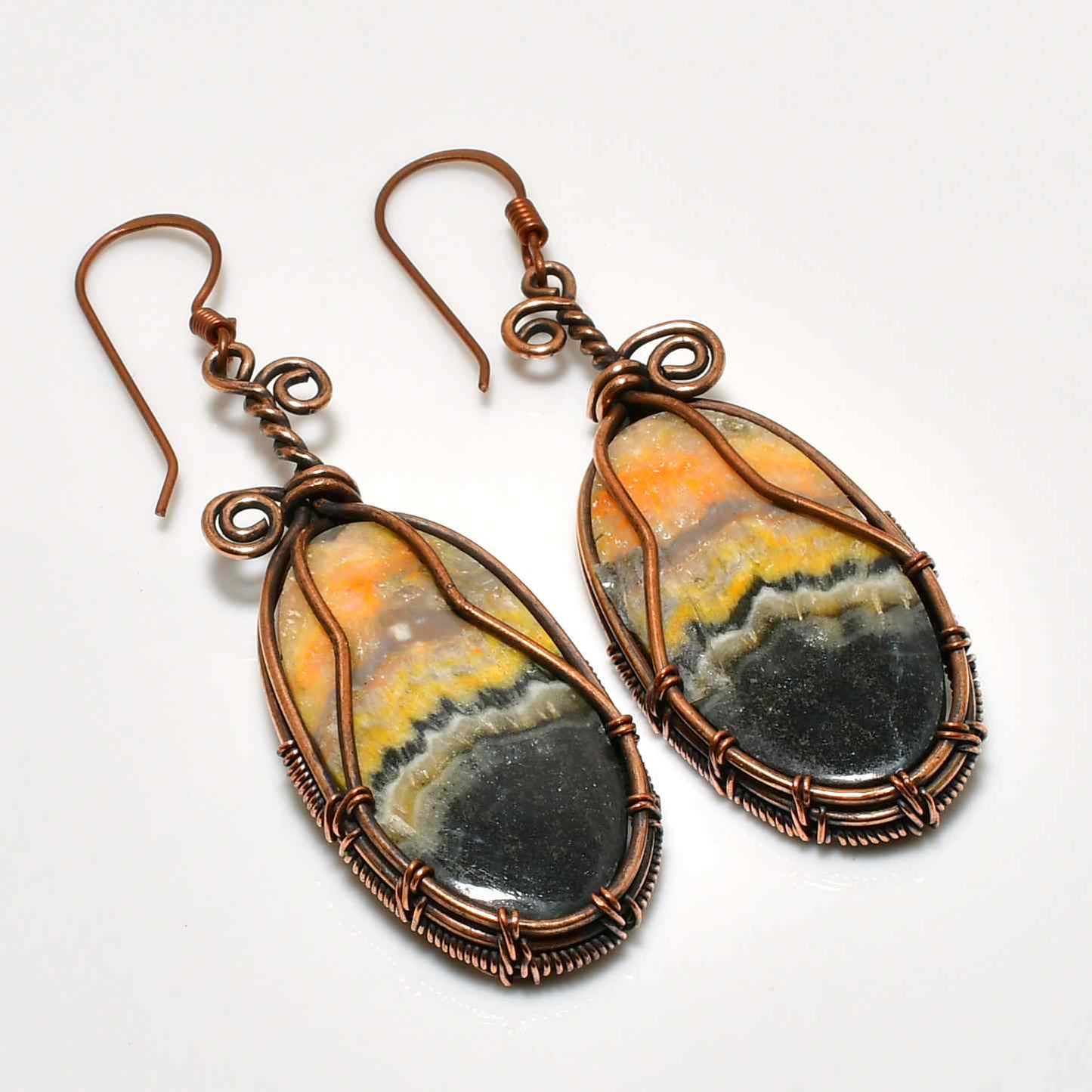 Gaia’s Balance – Copper Agate Earrings