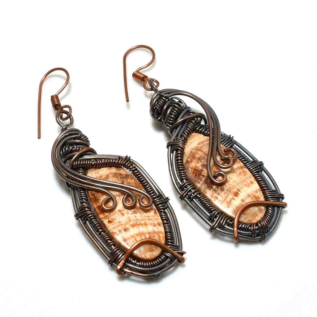 Ocean’s Embrace – Sea Jasper Copper Earrings